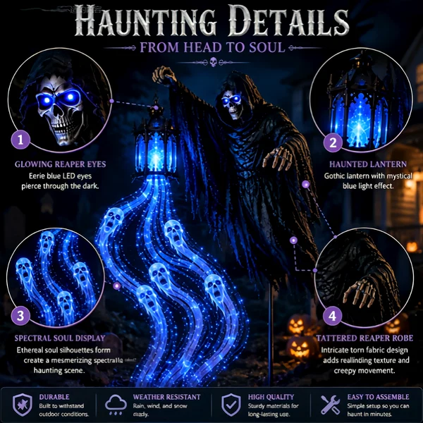 The Grim Reaper’s Glowing Garden-A Spooky Halloween Yard Display