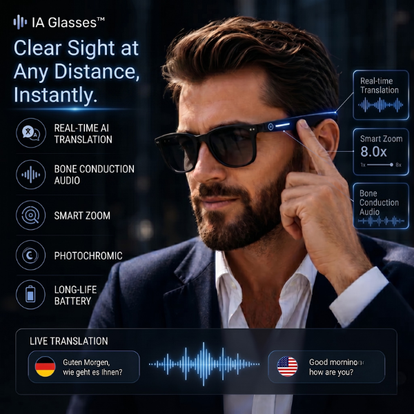 Smart Translation Sunglasses with AI Zoom
